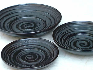 Zokoku lacquer ware a set of 5 saucers for tea cups 