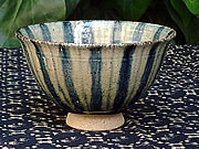 rice bowl with blue stripes pattern 